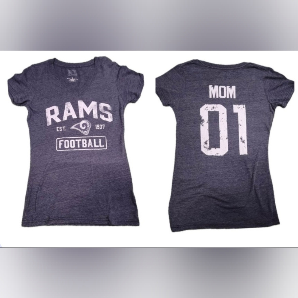 NFL Los Angeles Rams Football Graphic V-Neck Tee Women’s Size S